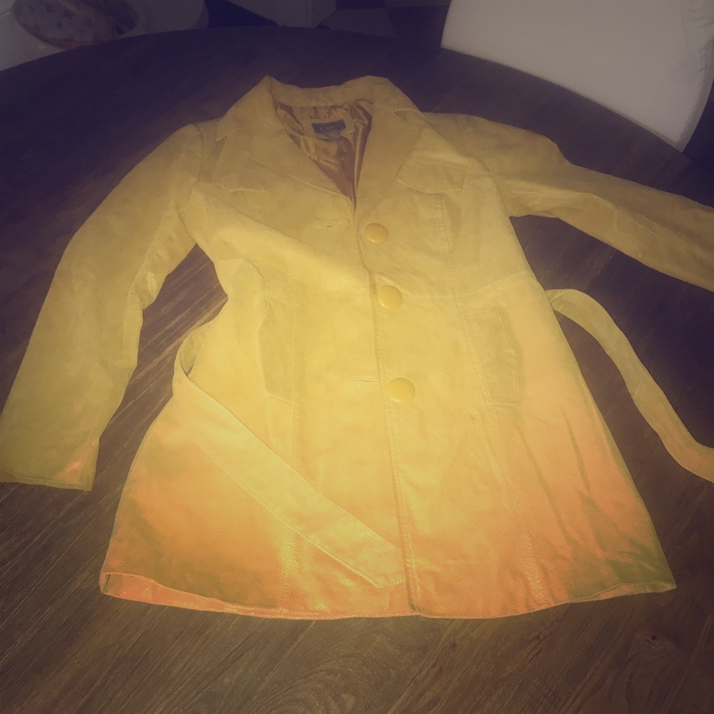 Mustard yellow trench coat